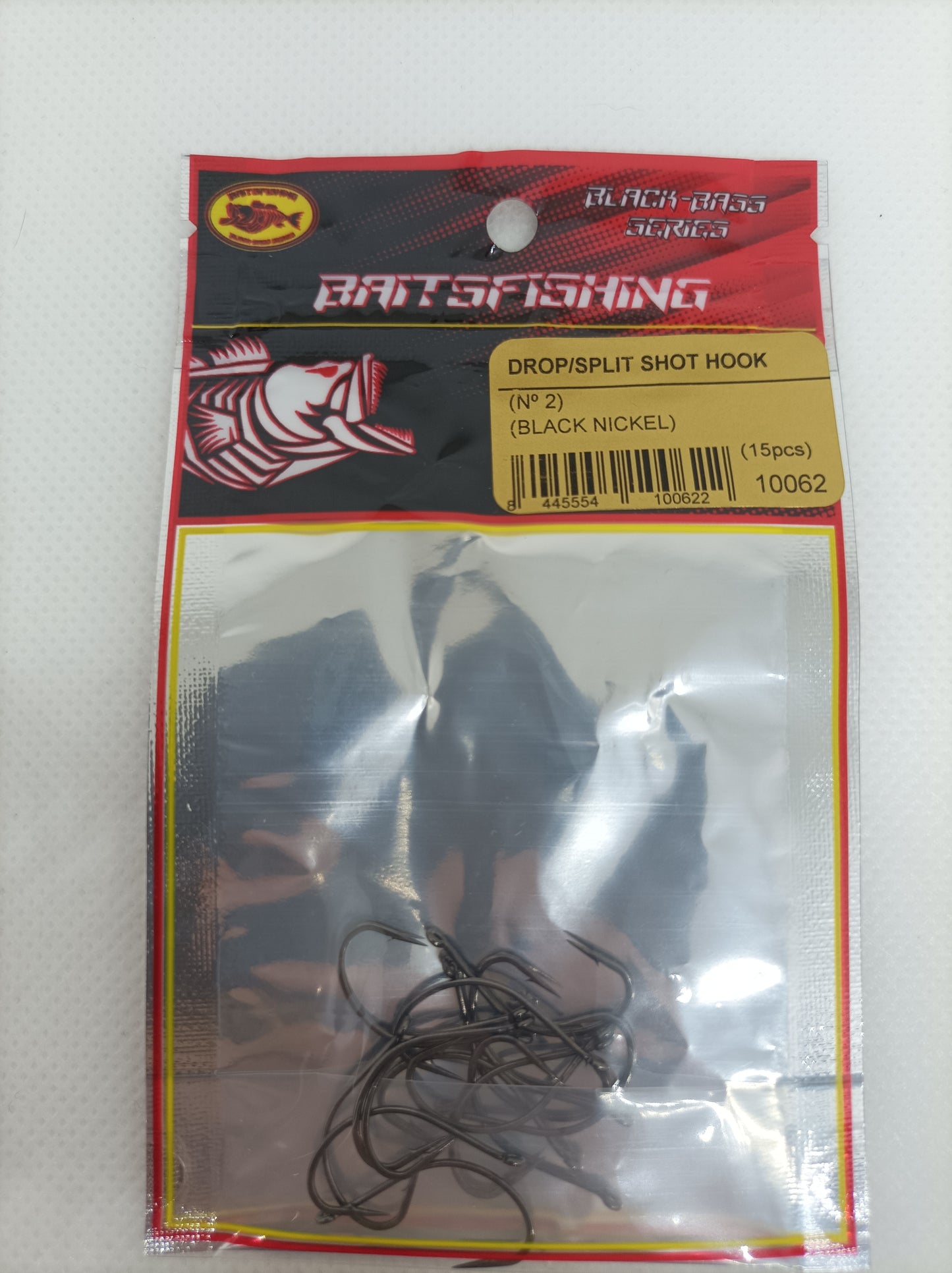 DROP/SPLIT SHOT HOOK (15pcs) BLACK NICKEL